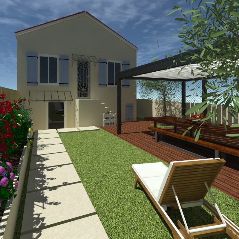 Espace détente et jardinière