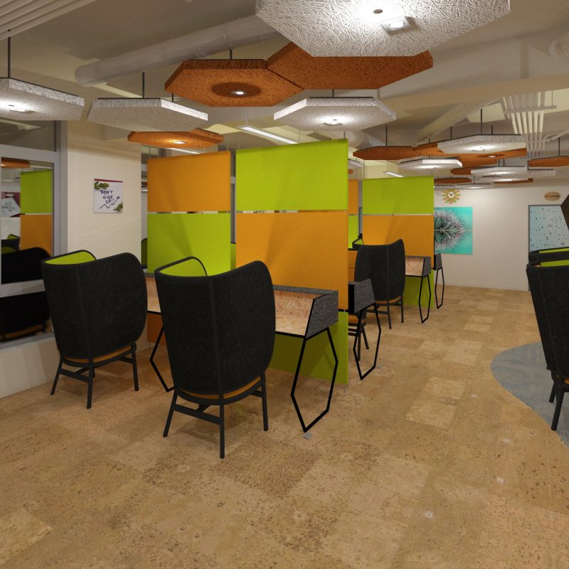 Espace de travail individuel (de nuit)