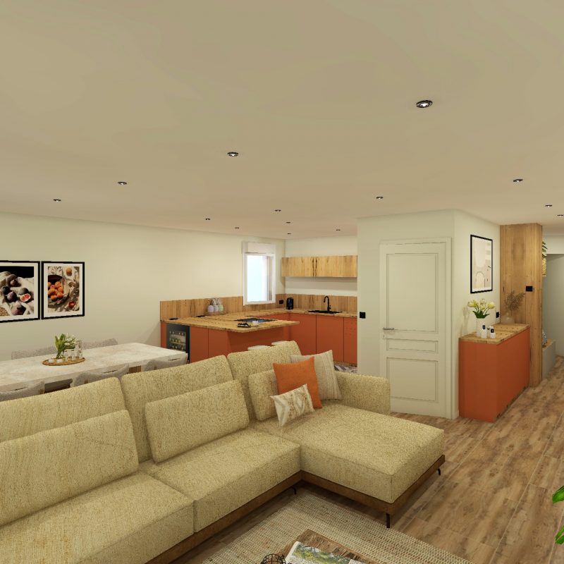 3D Espace salon / cuisine