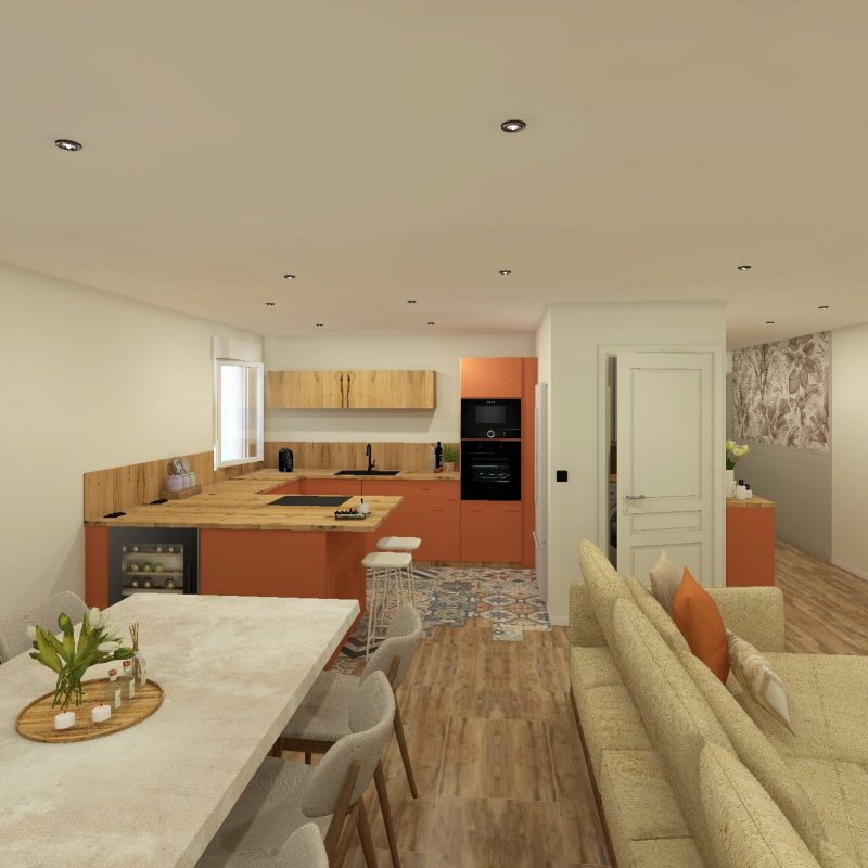 3D Espace salle à manger / cuisine